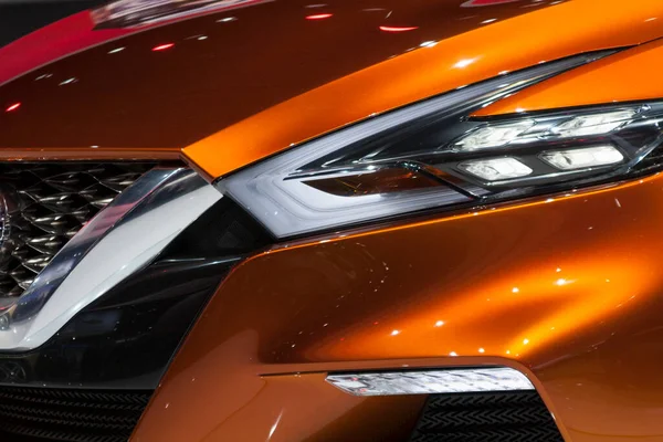 Orange Nissan Sport Sedan North American International Auto Show January — Stock Photo, Image
