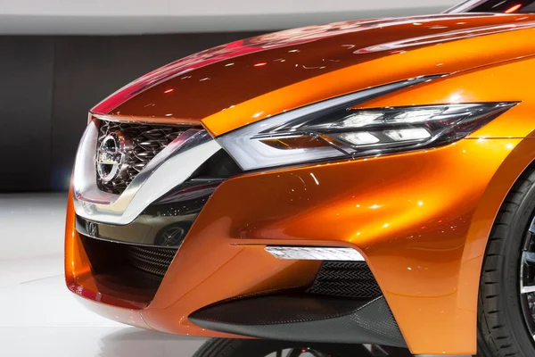 Orange Nissan Sport Sedan North American International Auto Show Enero —  Fotos de Stock
