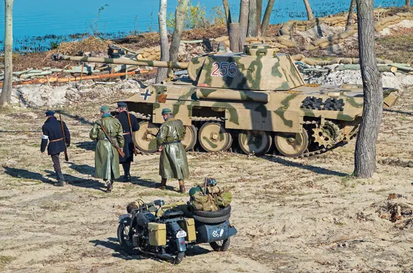 Военно Историческая Реконструкция Второй Мировой Войны — стоковое фото