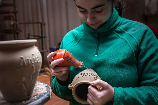 Tonkeramik Keramik Typisch Für Bailen Jaen Provinz Andalusien Spanien — Stockfoto