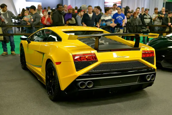 Yellow Lamborghini Gallardo Auto Show — Stock Photo, Image