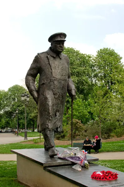 Статуя Уинстона Черчилля — стоковое фото