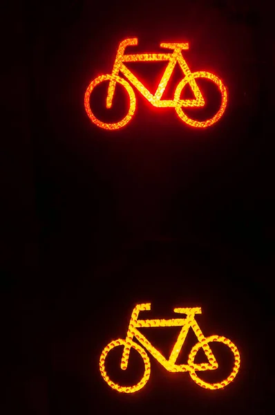 Bicycle Neon Sign Black Background — ストック写真