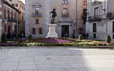 Plaza de la villa, madrid, İspanya.