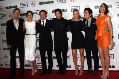 David Morrissey, Sarah Wayne Callies, Andrew Lincoln, Norman Reedus, Laurie Holden, Steven Yeun, Lauren Cohenat the Premiere of AMC 'nin 