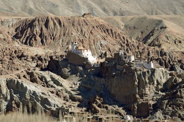 Leh, Ladakh yakınlarındaki Budist manastırına bakın.. 
