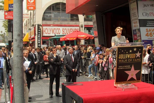 Scarlett Johansson Scarlett Johansson Star Hollywood Walk Fame Ceremonia Hollywood — Zdjęcie stockowe