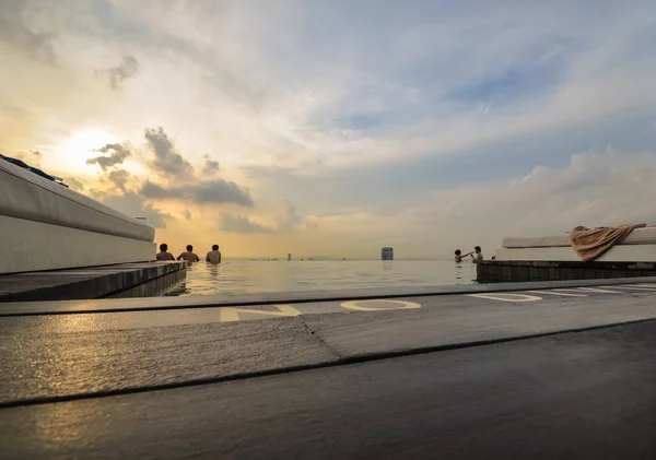 Singapore Città Skyline Marina Sands Bay — Foto Stock