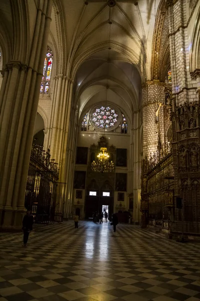 Majestuoso Interior Catedral Toledo España Mundo Declarado — Foto de Stock