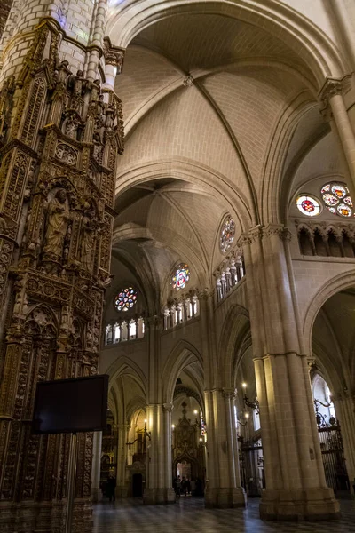 Величественный Интерьер Кафедрального Собора Толедо Испания Объявленный Мир — стоковое фото