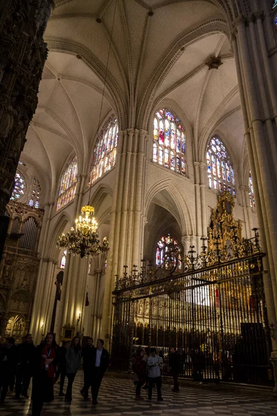 Majestuoso Interior Catedral Toledo España Mundo Declarado —  Fotos de Stock