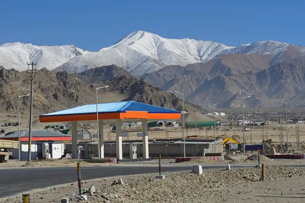 Benzinestation Leh Stad Leh Ladakh India — Stockfoto