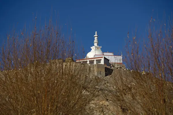 拉达克 克什米尔 印度Leh的Shanti Stupa圣地 — 图库照片