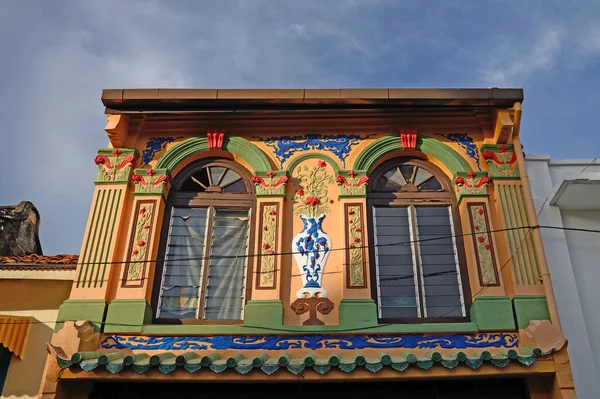 Highly Decorated Shophouse Fronts Malacca Malaysia — Stock Photo, Image