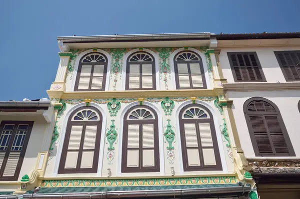 非常に装飾されたショップハウスフロント マラッカ マレーシア — ストック写真
