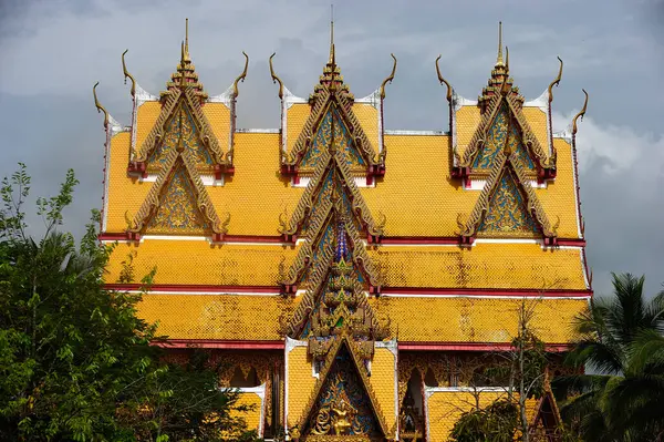 Dach Des Tempels Sangkraburi Kanchanaburi Thailand — Stockfoto