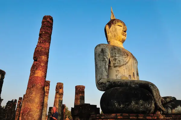 Alte Buddha Statue Sukhothai Historischer Park Sukhothai Prov — Stockfoto