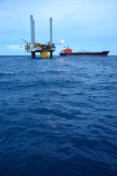 Plataforma Petróleo Offshore Início Manhã Golfo Tailândia — Fotografia de Stock