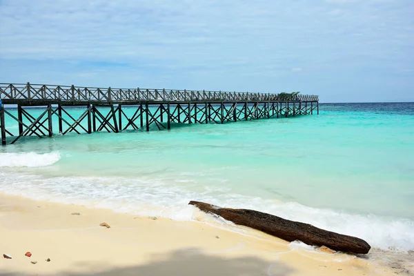Wooden Bridge Sipadan Island Scuba Diving Paradise — 스톡 사진