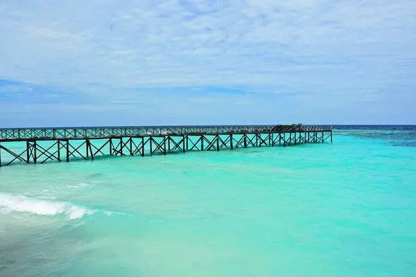 Wooden Bridge Sipadan Island Scuba Diving Paradise — Fotografia de Stock