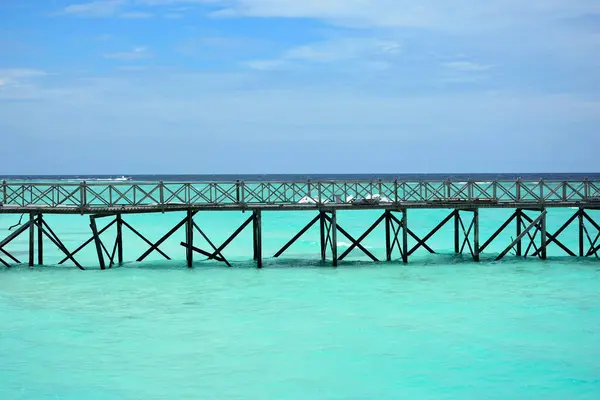 Wooden Bridge Sipadan Island Scuba Diving Paradise — Foto Stock