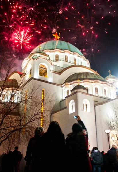 Празднование Нового Года Сербии — стоковое фото