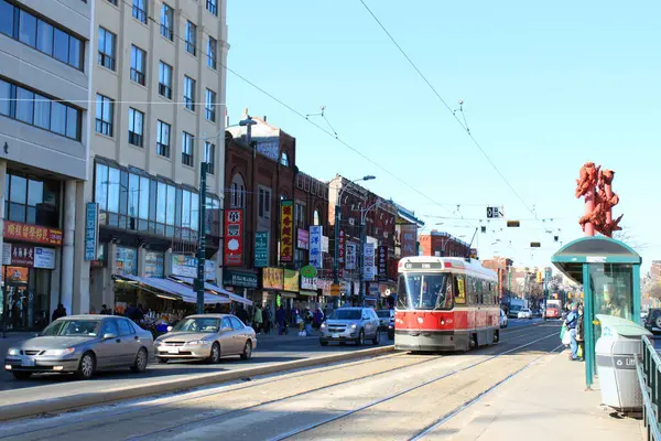Toronto Chinatown Und Straßenbahn — Stockfoto