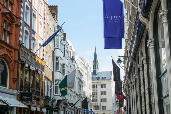 London March Row Banners Famous Expensive — Stock Photo, Image