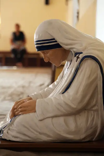 Statue Mère Teresa Dans Chapelle Maison Mère Kolkata — Photo