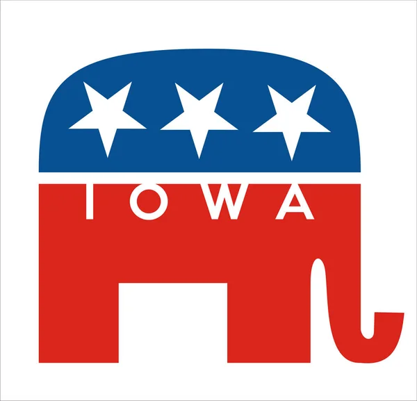 Drapeau Forme Éléphant Des États Unis Avec Mot Iowa — Photo