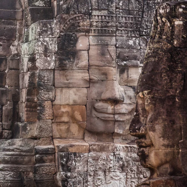 Bayon Face Angkor Thom Siem Reap Камбоджа — стоковое фото