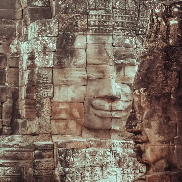 Bayon Twarz Angkor Thom Siem Reap Kambodża — Zdjęcie stockowe