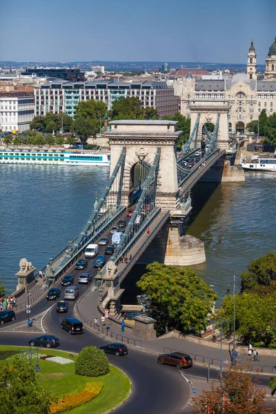 Цепной Мост Фетхие Будапешт Венгрия — стоковое фото