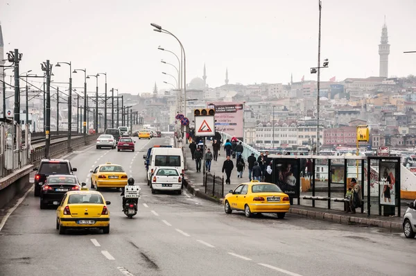 Istanbul Cityscape Vehicles Bridge — Stock Photo, Image