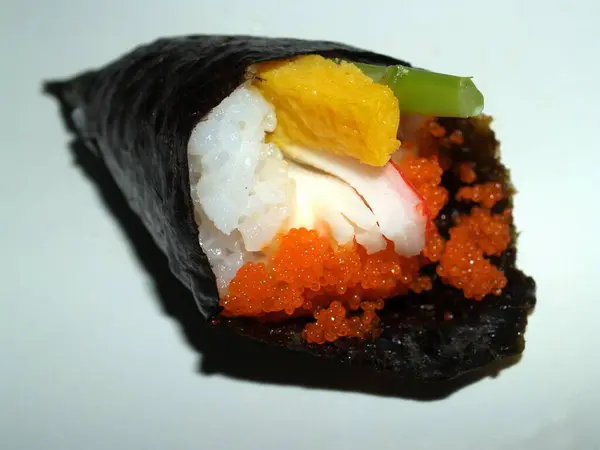 Collage Alimentaire Japonais Savoureux Concept Japonais Fruits Mer — Photo