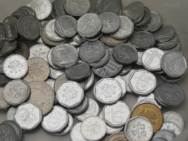 Czech Korunas Coins Background — Stock Photo, Image