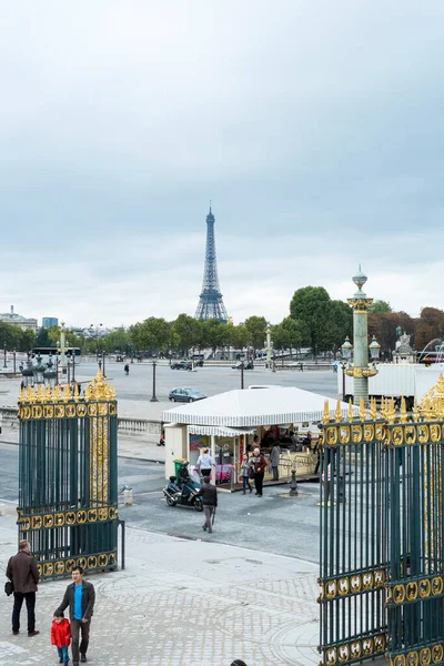 Paris França Outubro Torre Eiffel Vista Cavalo — Fotografia de Stock