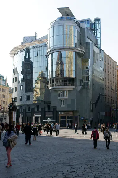 Площадь Стивенса Вид Улицу Архитектура Вене Австрия — стоковое фото