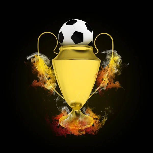 Soccer Cup Ball Colored Smoke — Stock Photo, Image