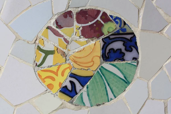 Деталь Мозаики Парке Гуэль Барселоне — стоковое фото