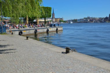 Stockholm 'deki Malaren Gölü' nde. İsveç 'in başkenti.