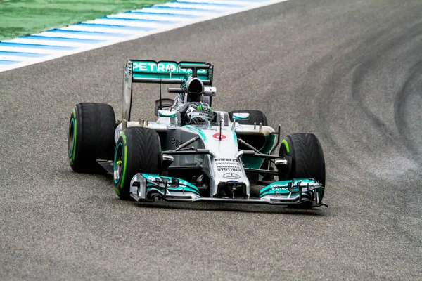 Команда Mercedes Nico Rosberg 2014 — стоковое фото