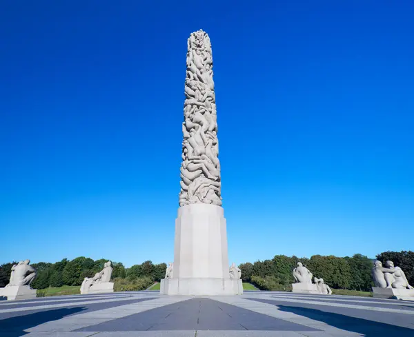 Sculptures Vigeland Park Main Obelisk — Stock Photo, Image