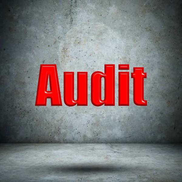 Audit Word Concrete Wall — Stock Photo, Image