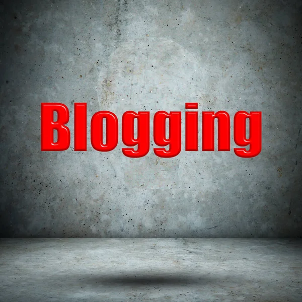Blogging Word Concrete Wall — Stock Photo, Image