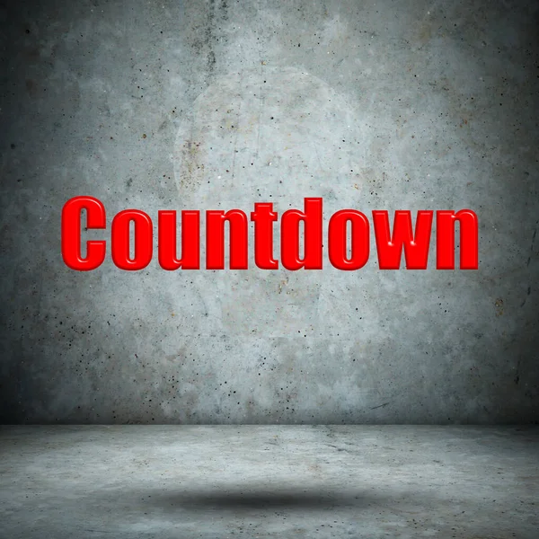 Countdown Wort Betonwand — Stockfoto