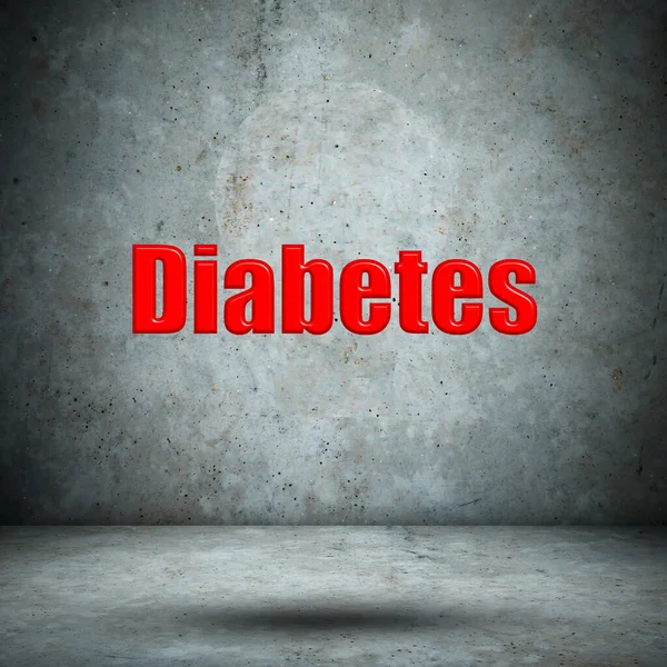Diabetes Woord Betonnen Muur — Stockfoto