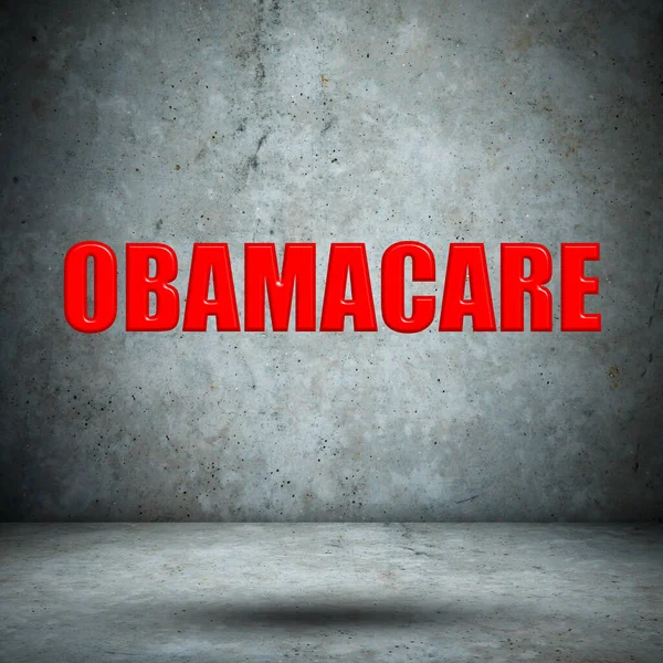 Obamacare Wort Auf Betonwand — Stockfoto