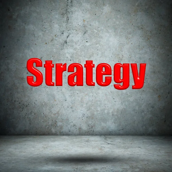 Strategy Word Concrete Wall — Stock Photo, Image
