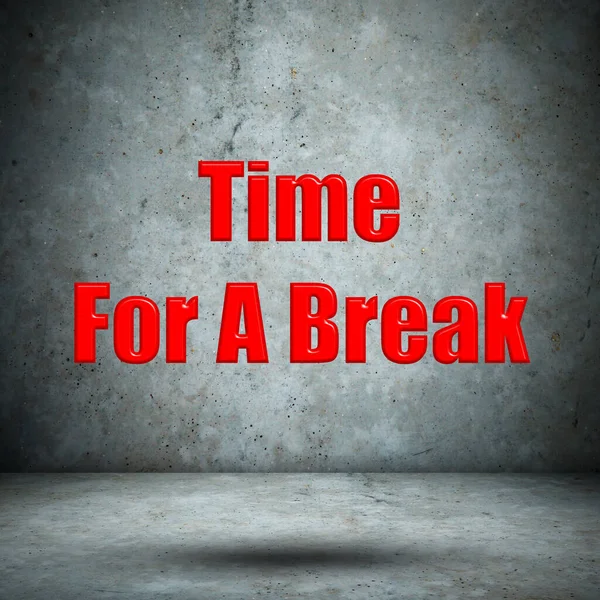 Time Break Frase Muro Cemento — Foto Stock